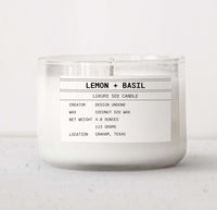LEMON + BASIL 4 OZ CANDLE