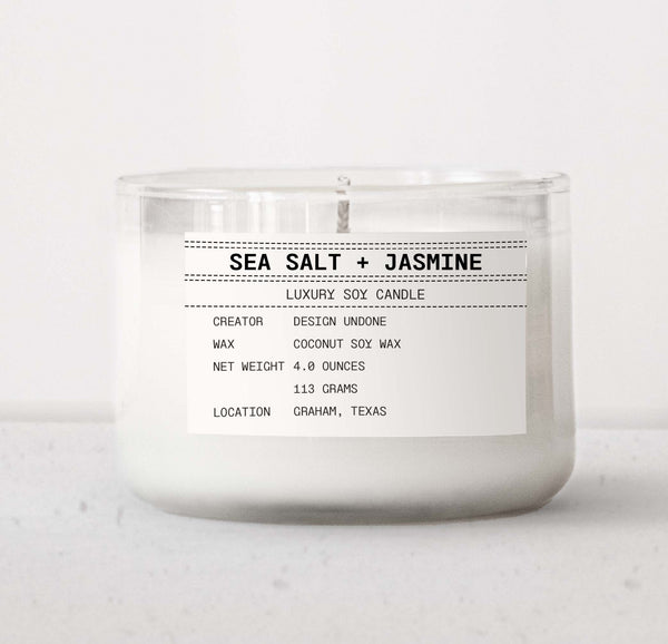 SEA SALT + JASMINE 4 OZ CANDLE